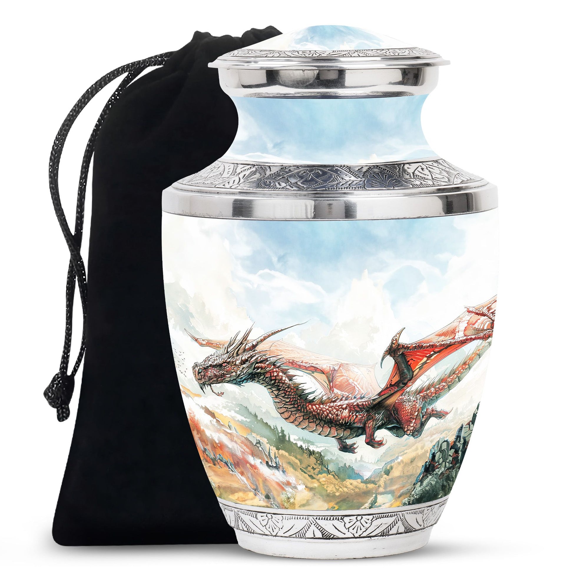 Dragon Theme Large Urn 10 Inch