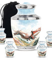 Dragon Theme Large Urn With 4 Keepsake Urn