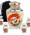 Dragon Theme Large Urn With 4 Keepsake Urn