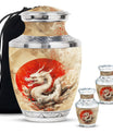 Dragon Theme Large Urn With 2 Keepsake Urn