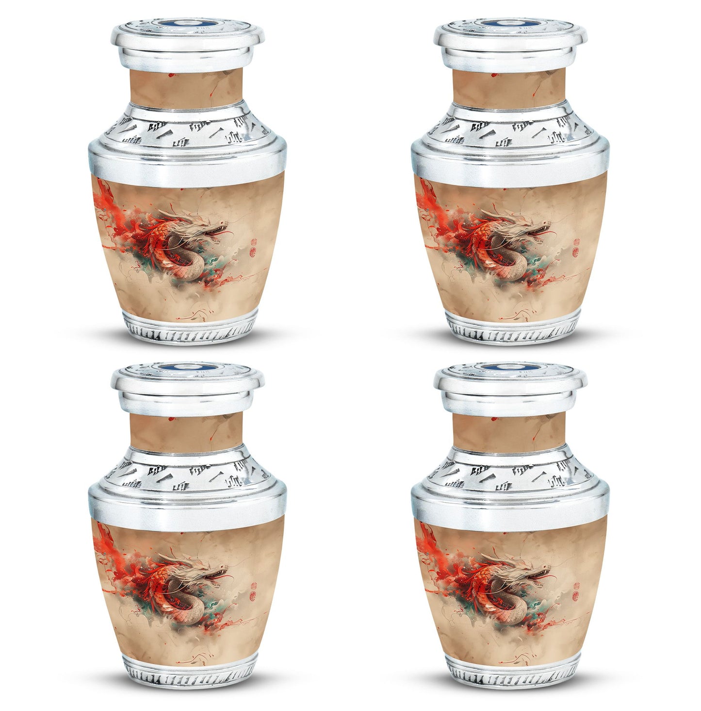 Dragon Theme 3 Inch Keepsake Pack of 4