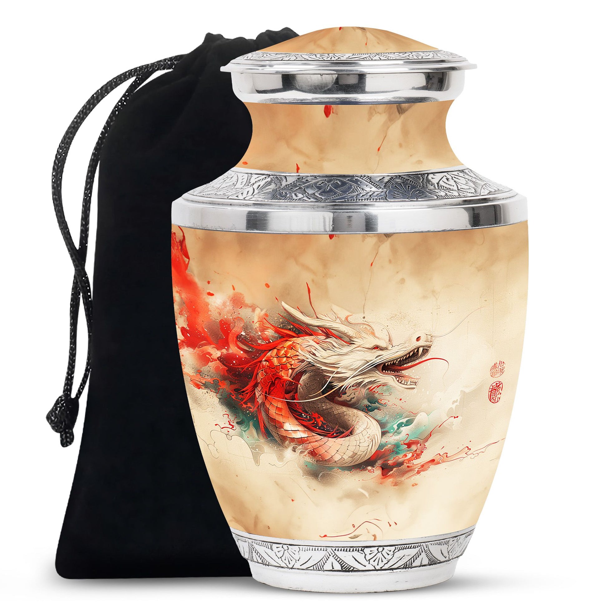 Dragon Theme Large Urn 10 Inch