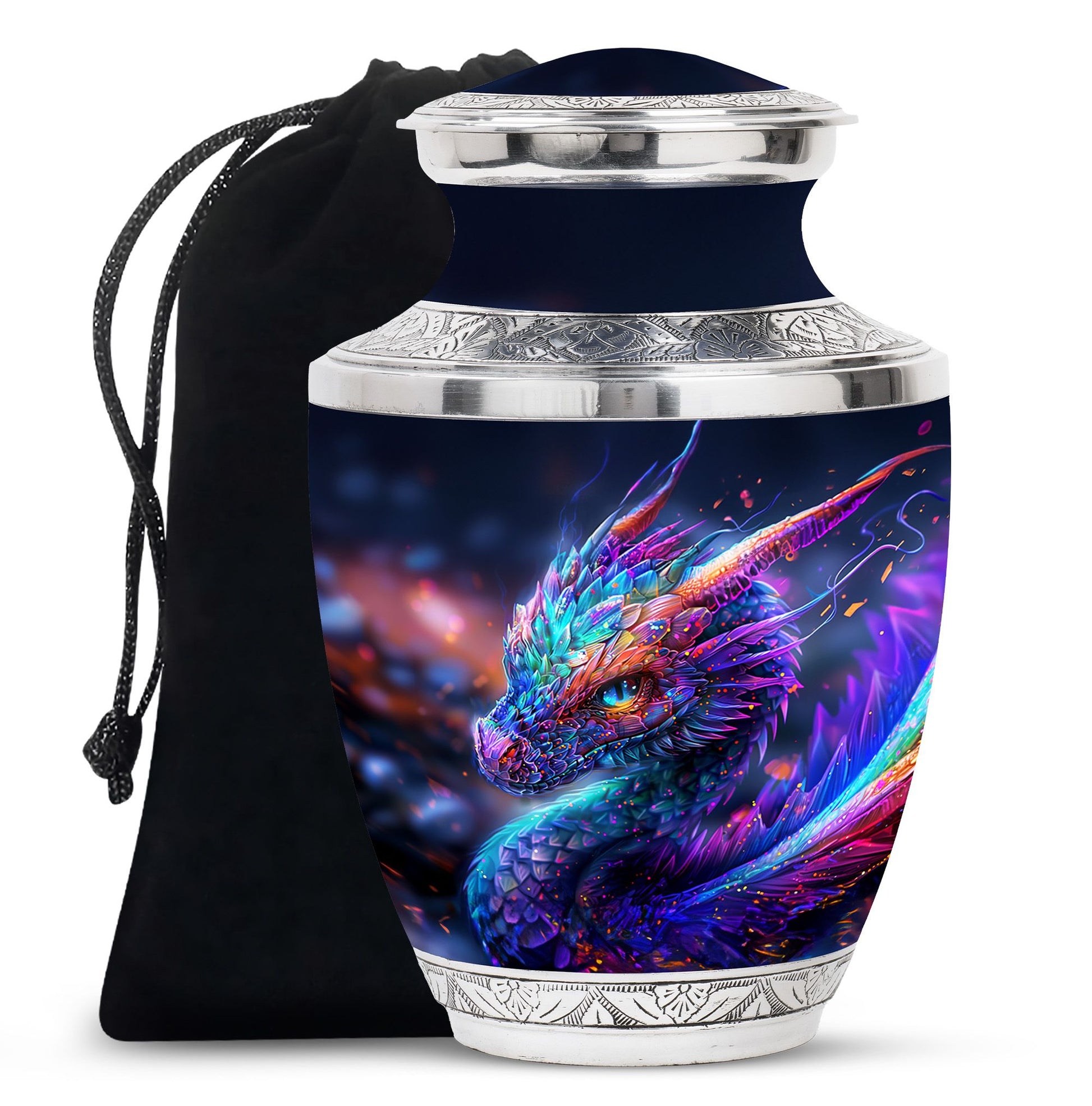 Dragon Theme Large Urn 10 Inch