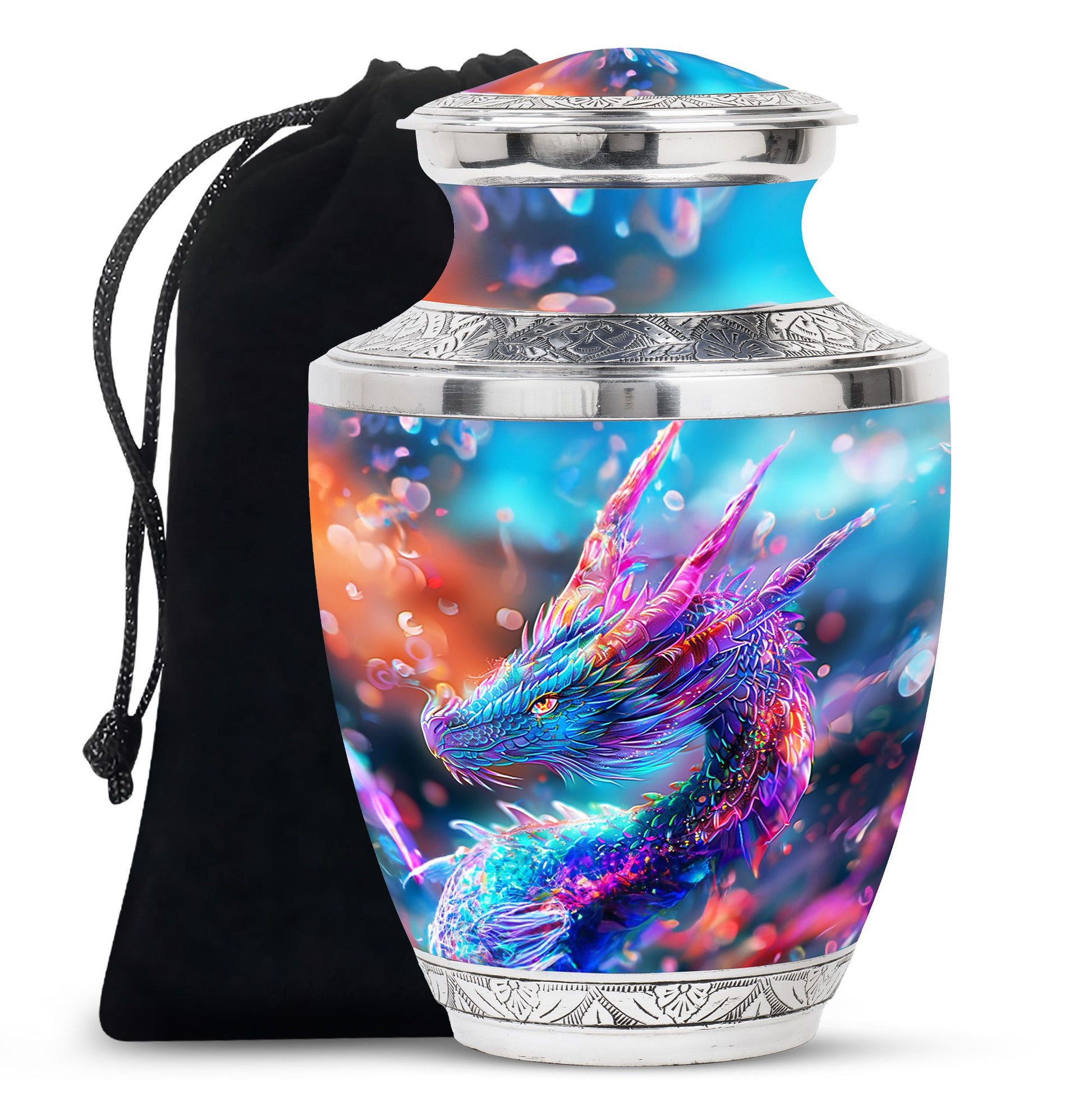 Dragon Theme Large Urn 10 Inch