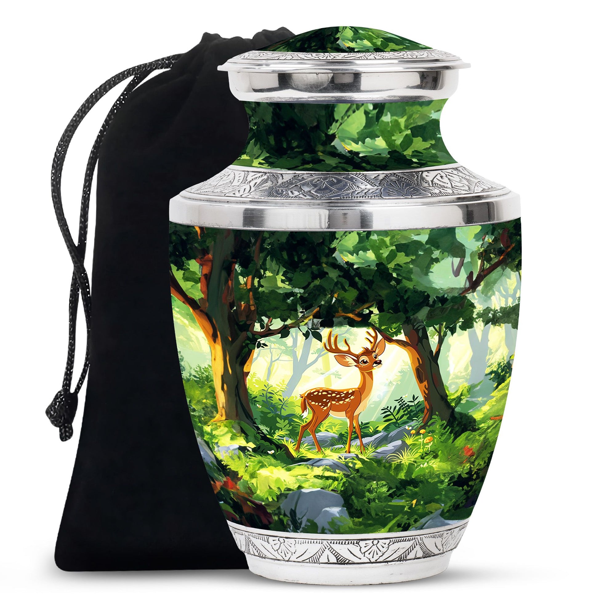 Deer Theme Large Urn 10 Inch