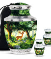 Deer Theme Large Urn With 2 Keepsake Urn