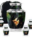 Fish Theme Large Urn With 4 Keepsake Urn