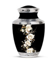 White Rose Funeral Adult Urn –  Flower Cremation Urn for Human Ashes