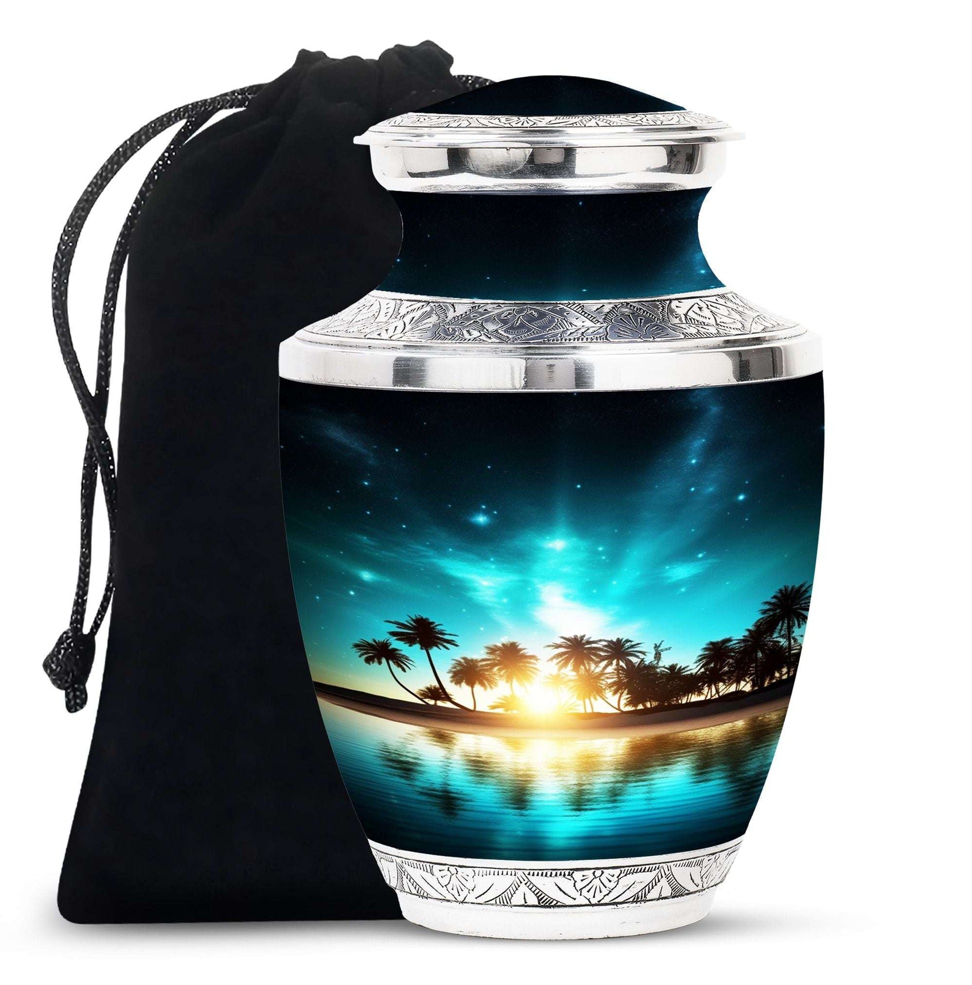 Tropical Sunset Cremation Urn for Adult Ashes - Burial Urns For Humans