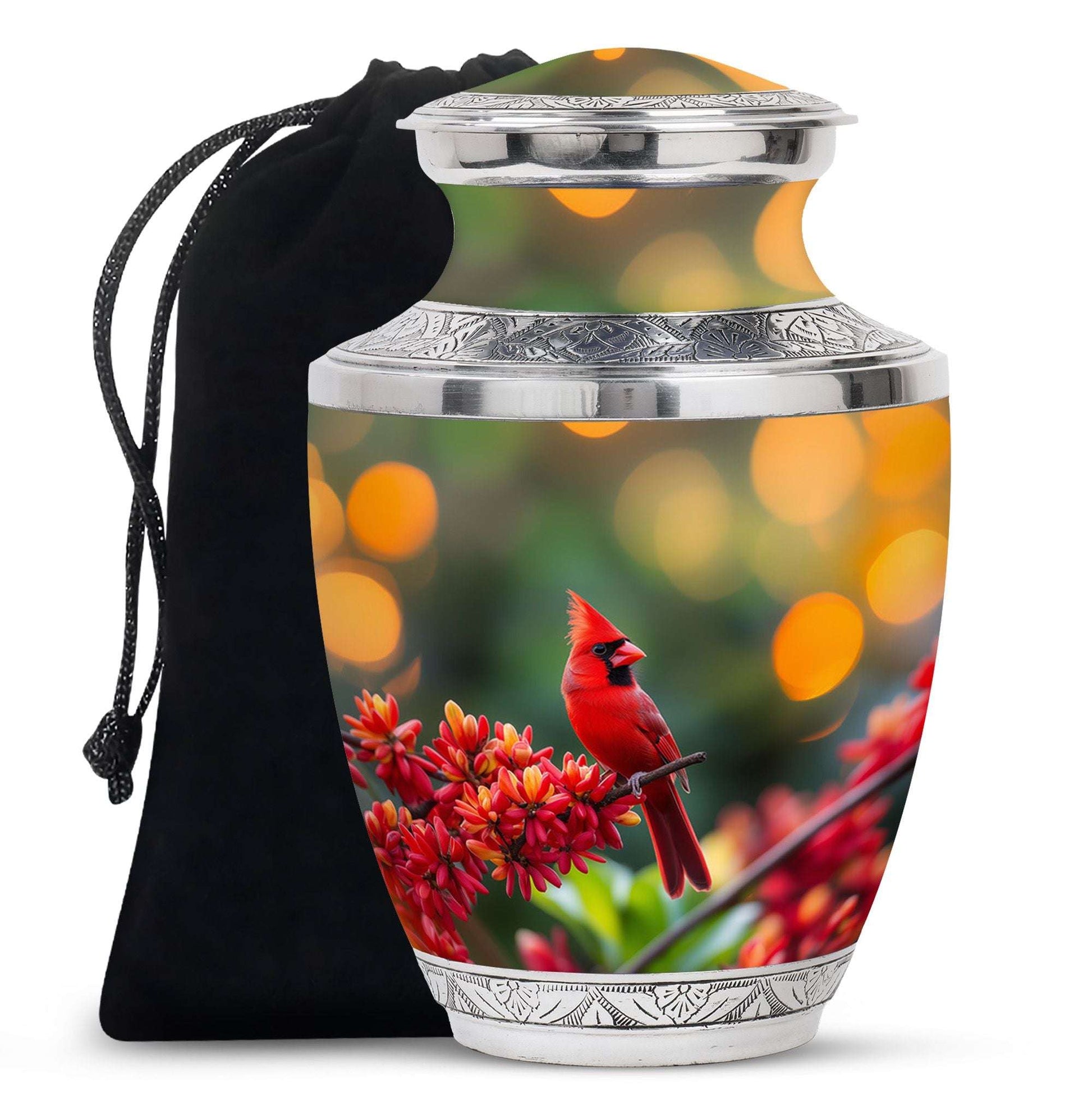 Cardinal Cremation Urn for Adult Ashes -  10 Inch Cremation Keepsake Urn