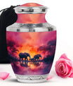 Elephant Family Urn for Ashes – Pink Funeral Urn For Mom Ashes