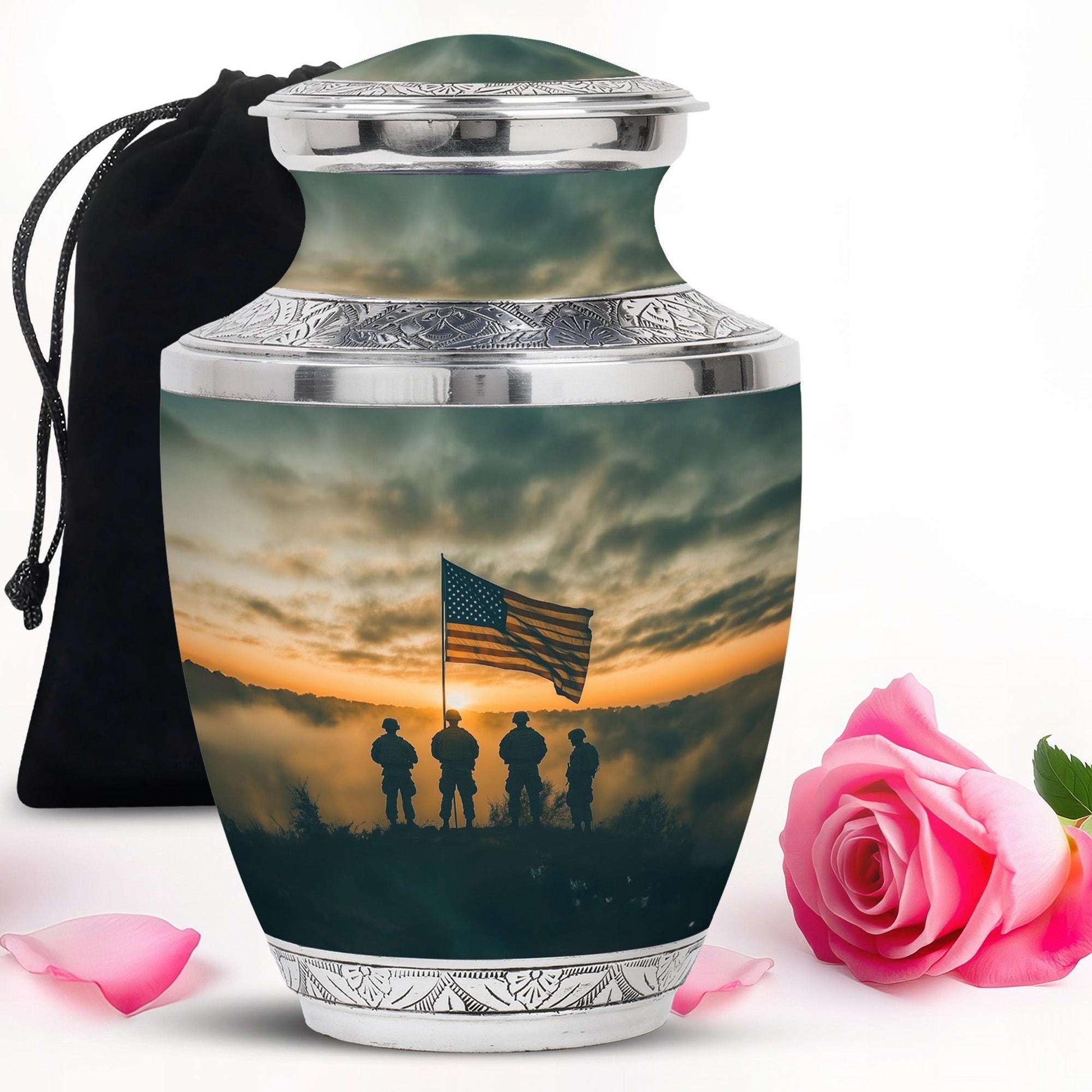 Military Veteran Cremation Urn for Adults - Army Memorial Keepsake Urns For Ashes