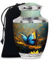 Majestic Blue Butterfly Ashes Urn - Funeral Urn For Cremation