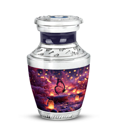 Divine Blue Butterfly Cremation Urn for Ashes - 10-inch, 200 cu in - Yatskia