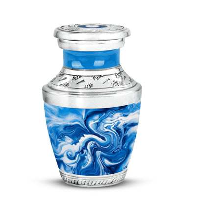 Radiant Blue Memorial Cremation Urns - Blue 10-inch, 200 cu in - Yatskia