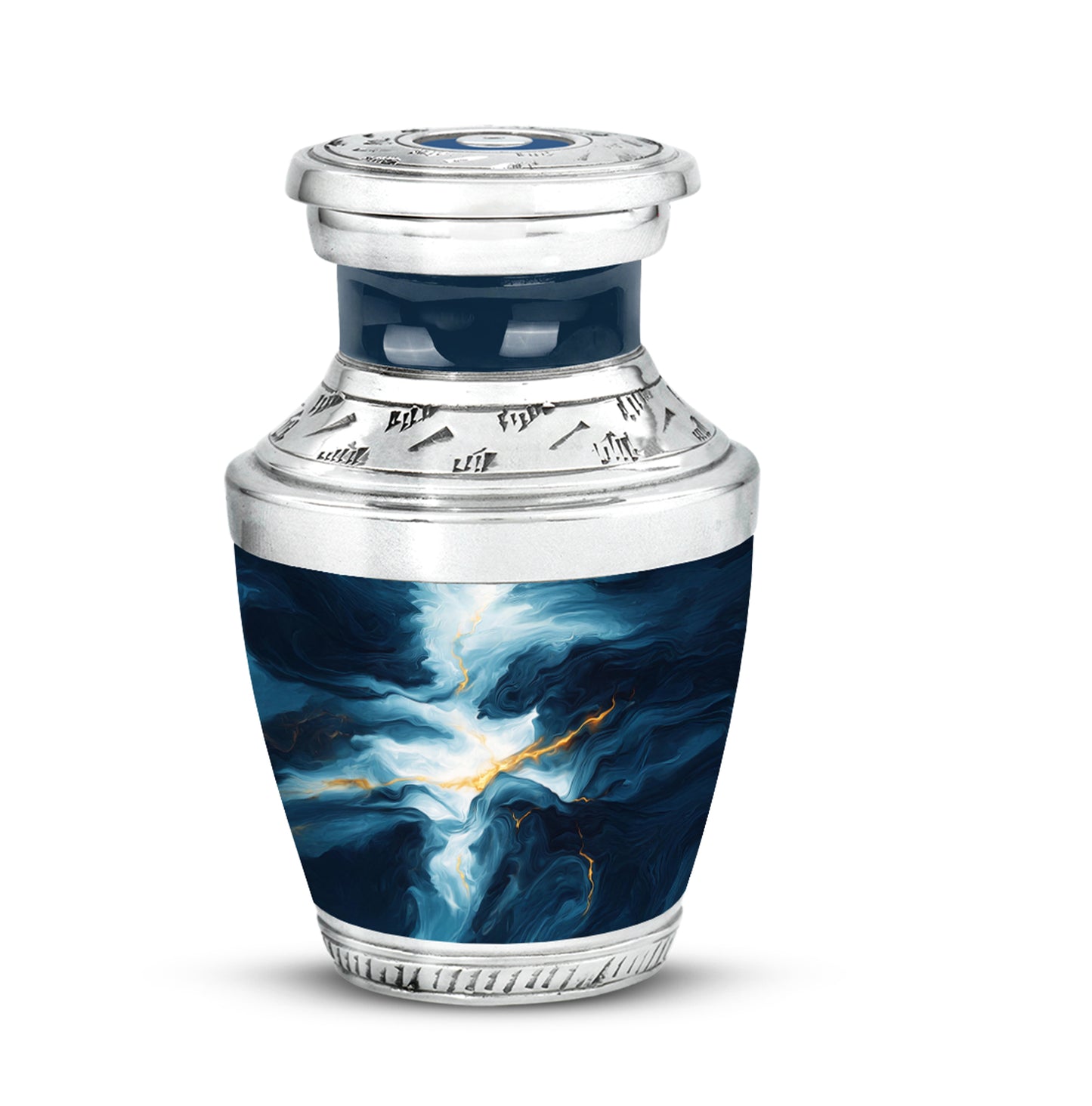 Personalized Blue Blue Cremation Urns for Ashes - Majestic 10-inch - Yatskia