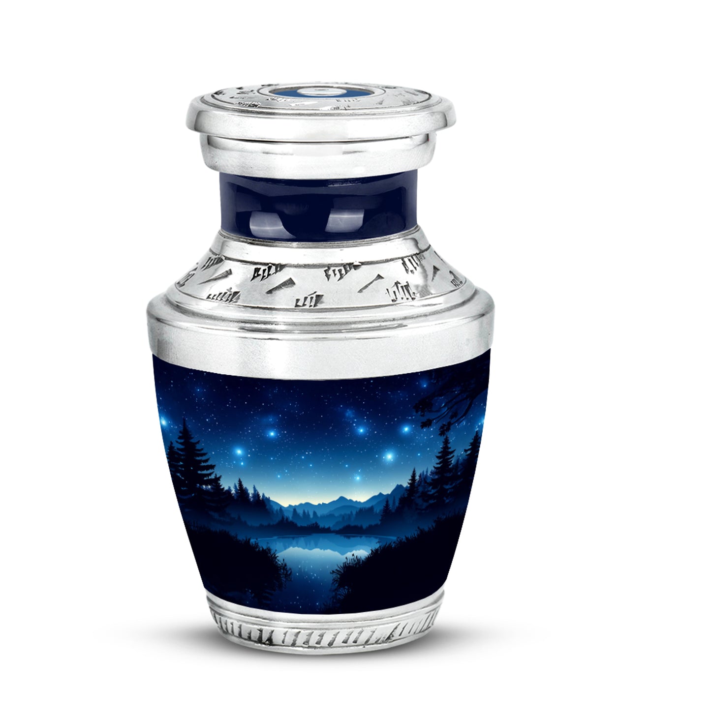 Personalized Eternal Blue Cremation Urns - Blue 10-inch, 200 cu in - Yatskia