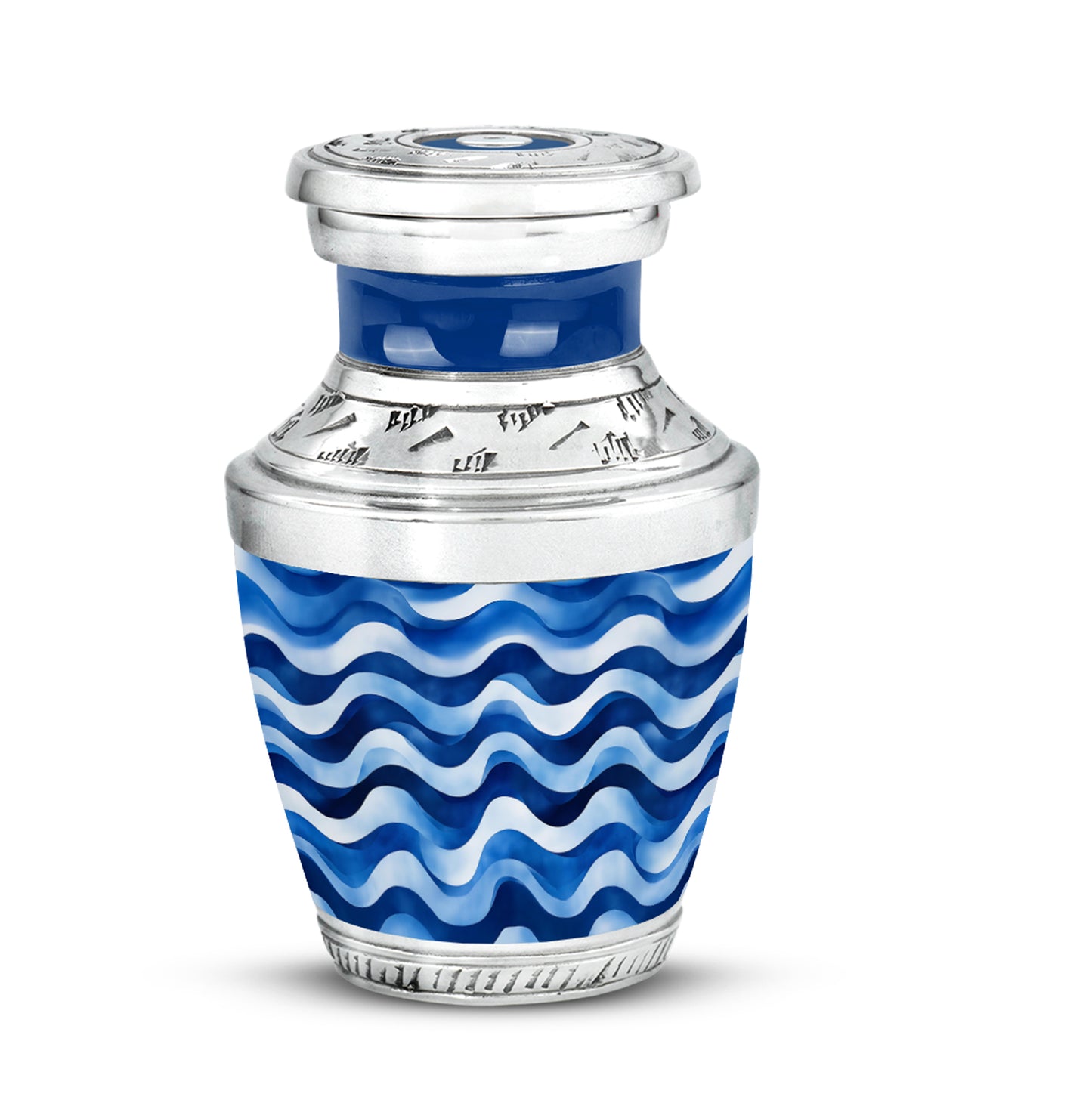 Blue Blue Cremation Urns - Opulent Commemoration 10-inch, 200 cu in - Yatskia