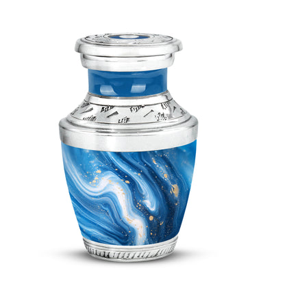 Blue Blue Keepsake Cremation Urns for Human Ashes - 10-inch, 200 cu in - Yatskia