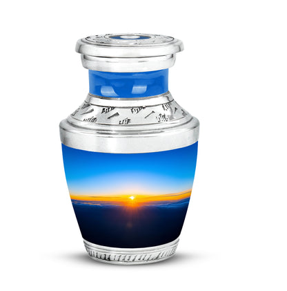 Blue Resounding Blue Memorial Urn for Ashes - 10-inch, 200 cu in - Yatskia