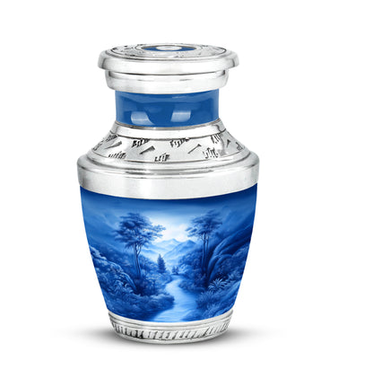 Personalized Blue Blue Cremation Urns for Ashes - Transcendent 10-inch - Yatskia