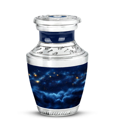 Distinguished Blue Blue Cremation Urn for Ashes - 10-inch, 200 cu in - Yatskia