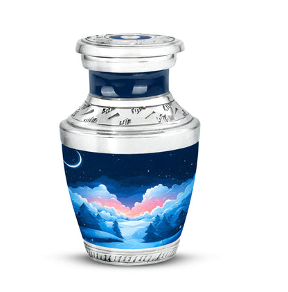 Personalized Blue Heavenly Blue Cremation Urns for Human Ashes - 10-inch, 200 cu in - Yatskia