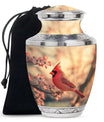 Cardinal Bird Memorial Urn for Ashes - Urns For Burial In Ground