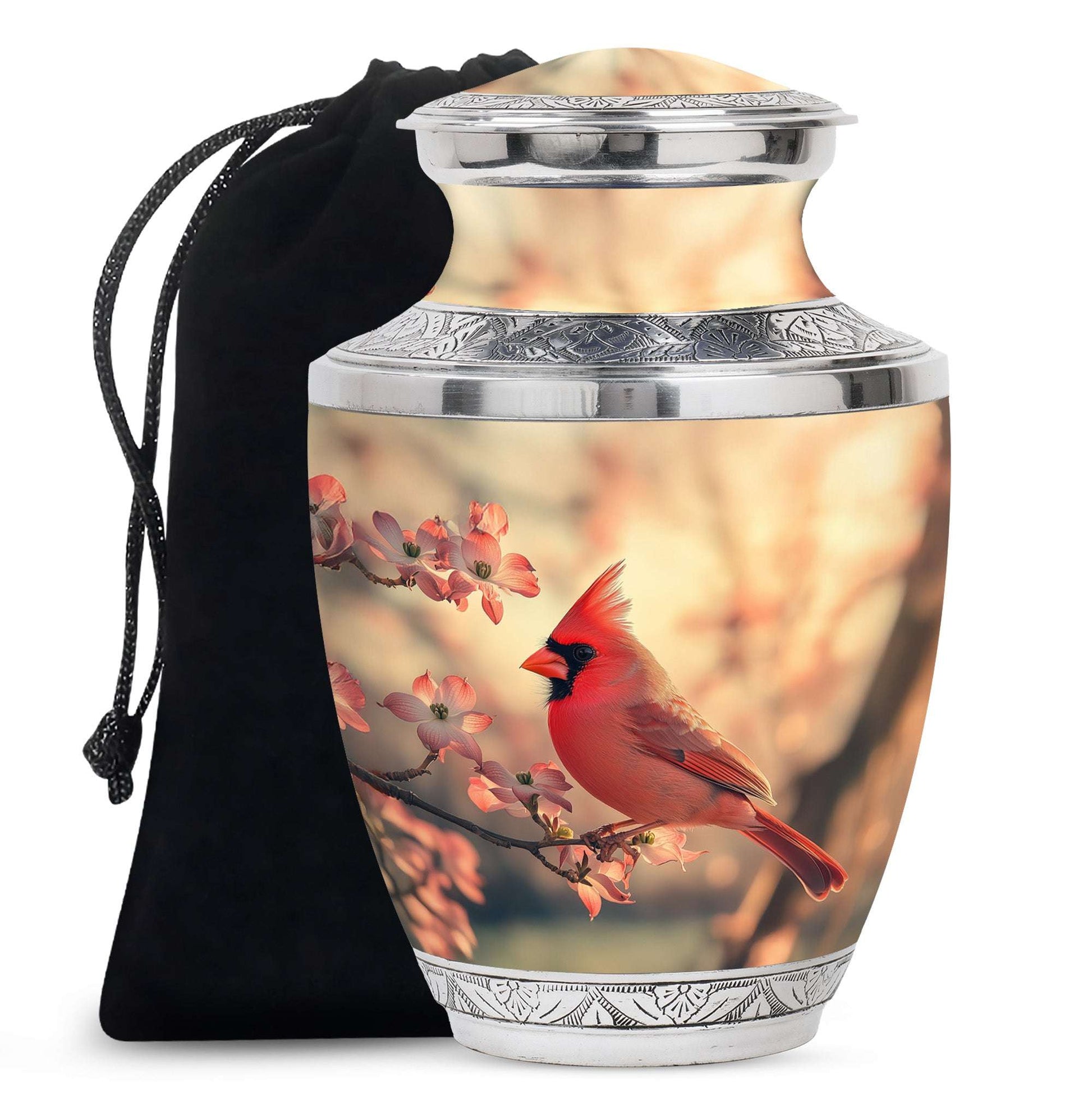 Cardinal Bird Memorial Urn for Ashes - Urns For Burial In Ground
