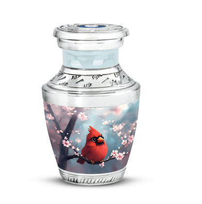Teal Comforting Cardinal Memorial Urn for Ashes - Yatskia