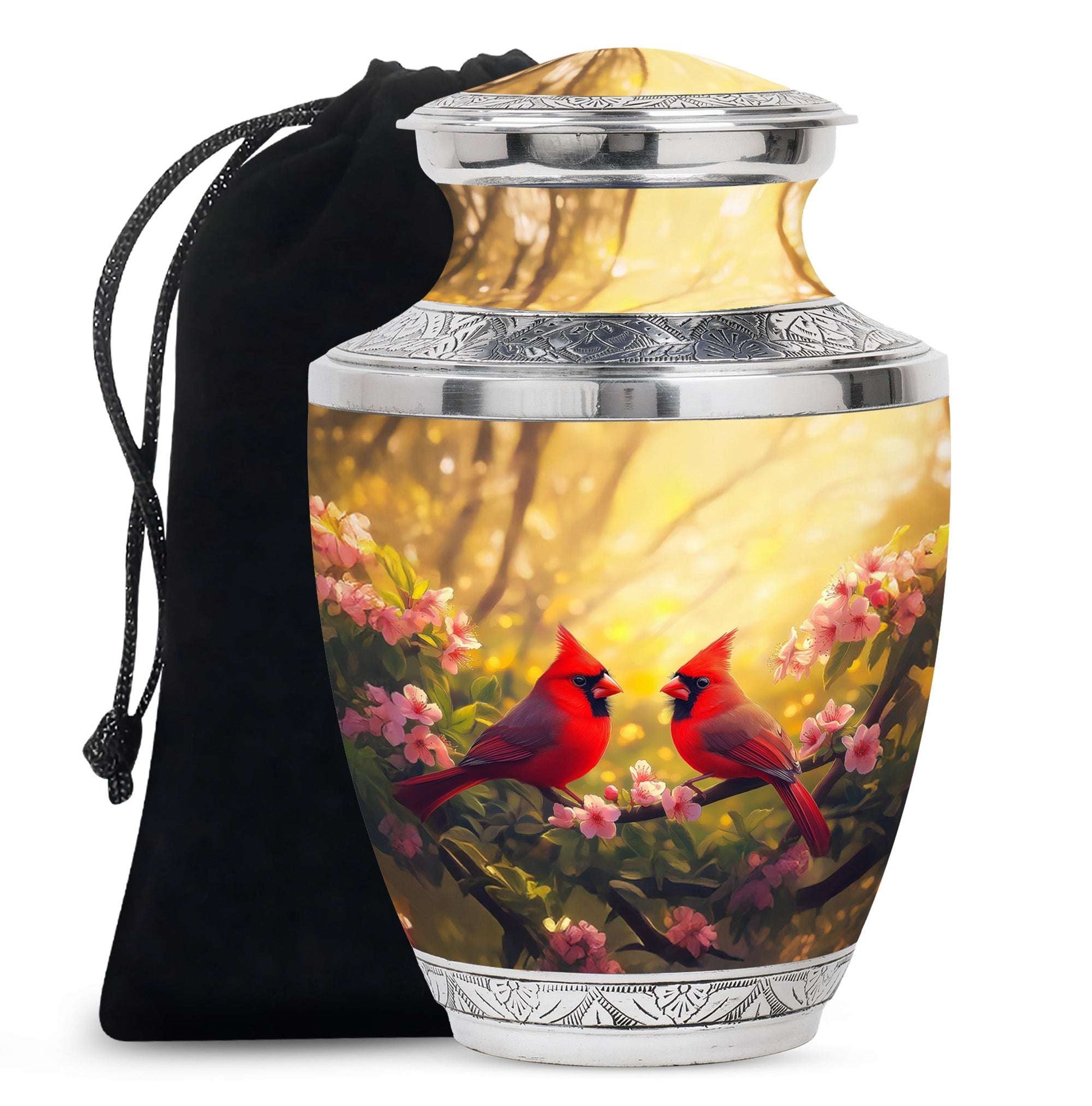 Red Cardinal Bird Cremation Urn – Peaceful Nature Urns For Ashes Large