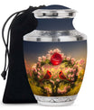 Red Cardinal Bird Urn For Cremation – Floral Memorial Urn for Human Ashes