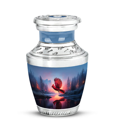 Personalized Blue Sovereign Cardinal Cremation Urns for Human Ashes - 10-inch, 200 cu in - Yatskia
