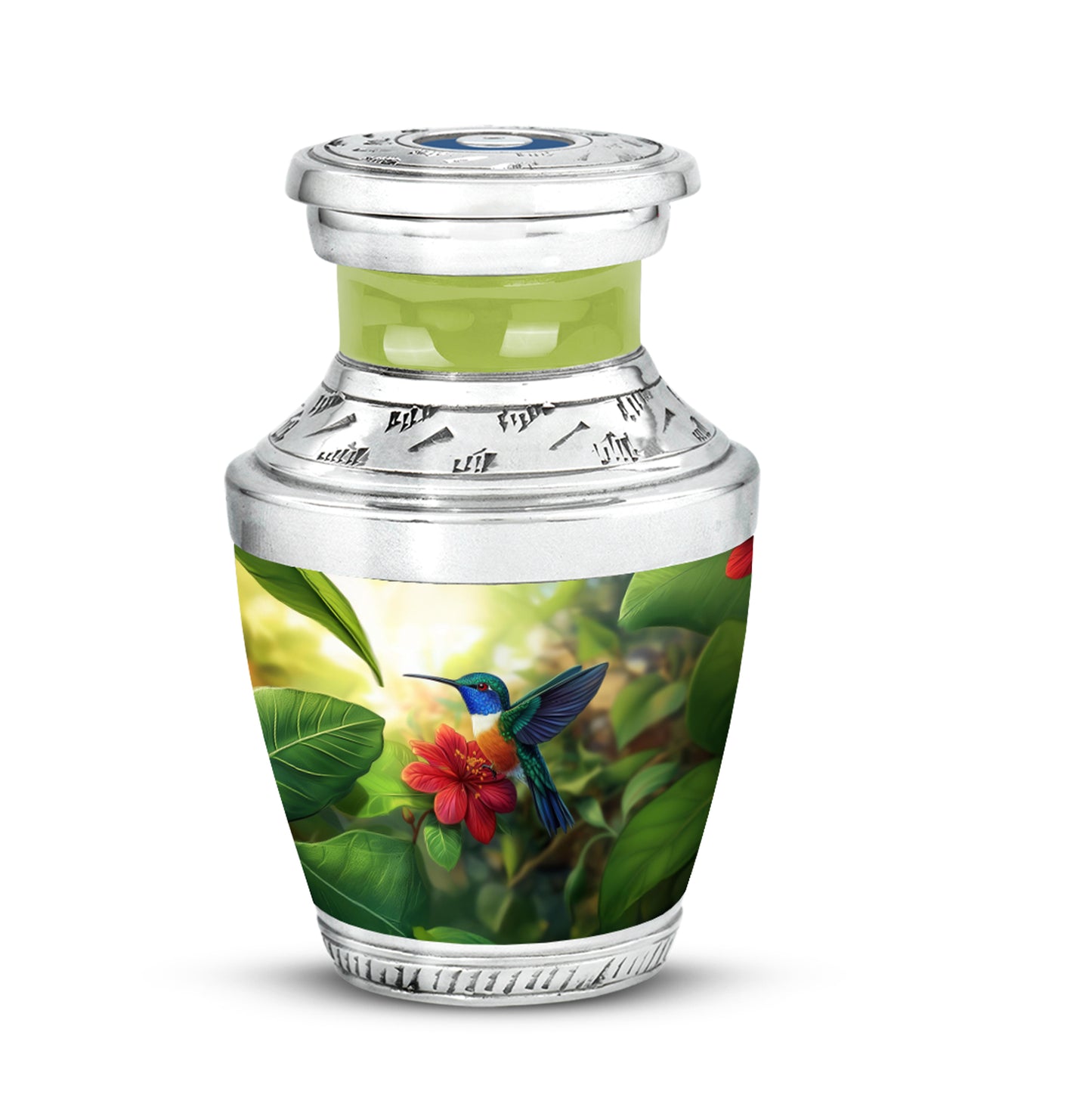 Personalized Hummingbird Cremation Urns - Tranquil Yellow 10-inch, 200 cu in - Yatskia