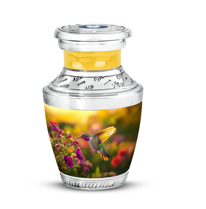 Distinguished Gold Hummingbird Cremation Urn for Ashes - 10-inch, 200 cu in - Yatskia