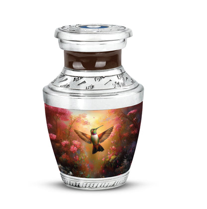 Gold Exquisite Hummingbird Memorial Urn for Ashes - 10-inch, 200 cu in - Yatskia