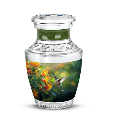 Green Comforting Hummingbird Memorial Urn for Ashes - 10-inch, 200 cu in - Yatskia