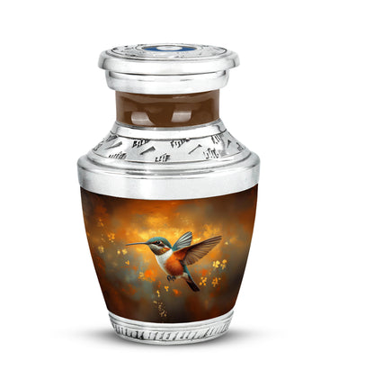 Personalized Seraphic Hummingbird Cremation Urns - Gold 10-inch, 200 cu in - Yatskia