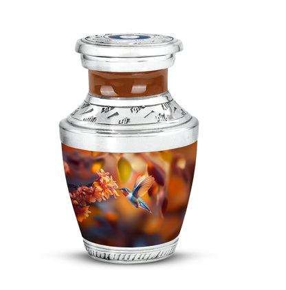 Gold Sacred Hummingbird Cremation Urns for Human Ashes - 10-inch, 200 cu in - Yatskia