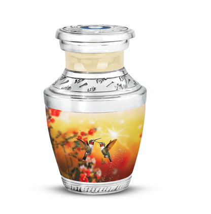 Distinguished Gold Hummingbird Cremation Urn for Ashes - 10-inch, 200 cu in - Yatskia