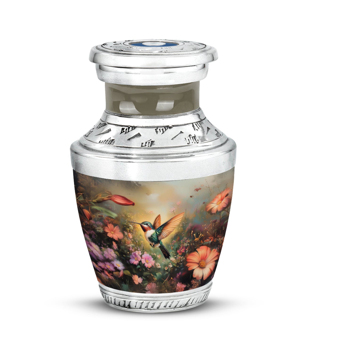 Gold Stately Hummingbird Cremation Urns for Human Ashes - 10-inch, 200 cu in - Yatskia