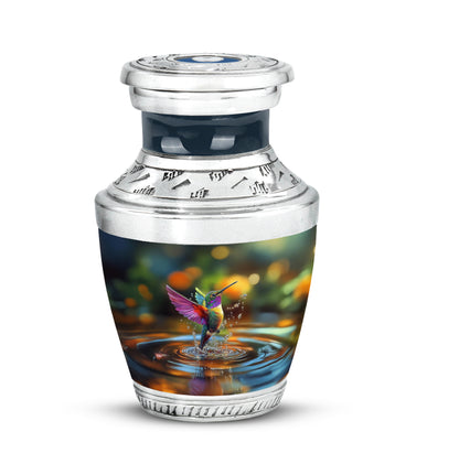 Green Breathtaking Hummingbird Memorial Urn for Ashes - 10-inch, 200 cu in - Yatskia