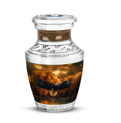 Personalized Gold Eagle Cremation Urns for Ashes - Peaceful 10-inch - Yatskia