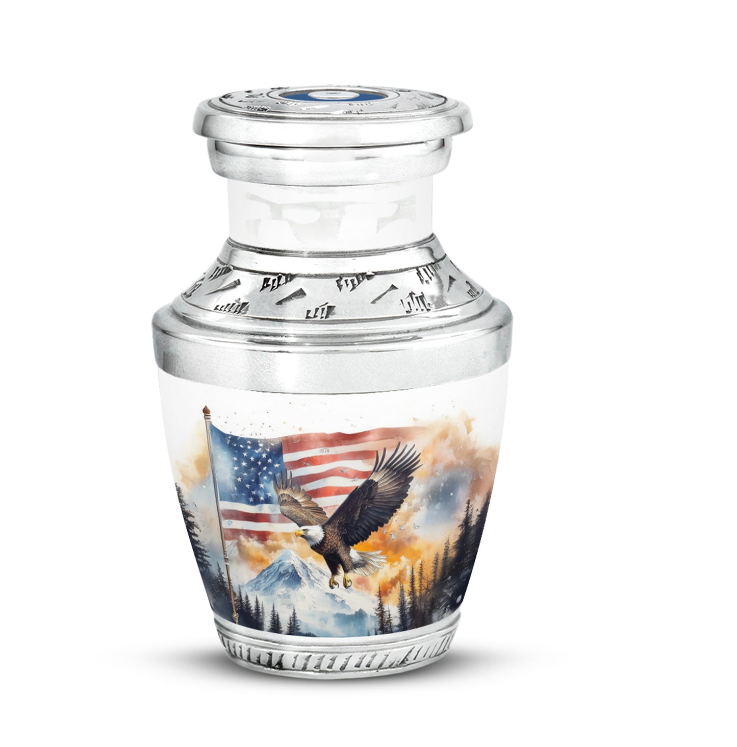 Silver Eagle Sanctuary Cremation Urns for Human Ashes - 10-inch, 200 cu in - Yatskia