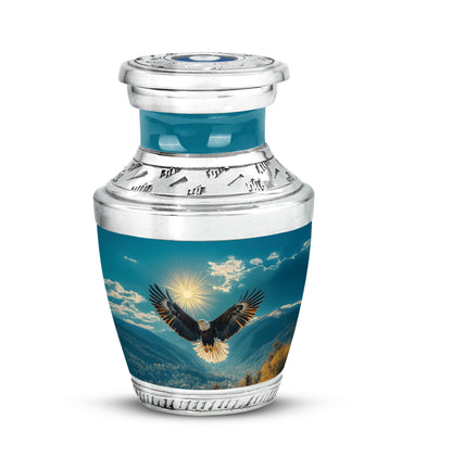 Teal Venerable Eagle Cremation Urns for Human Ashes - 10-inch, 200 cu in - Yatskia