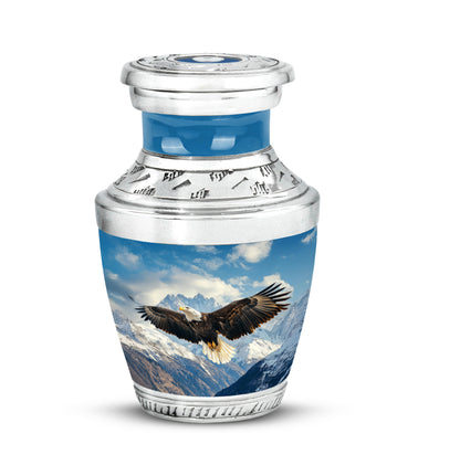 Personalized Blue Eagle Cremation Urns for Ashes - Peaceful 10-inch - Yatskia