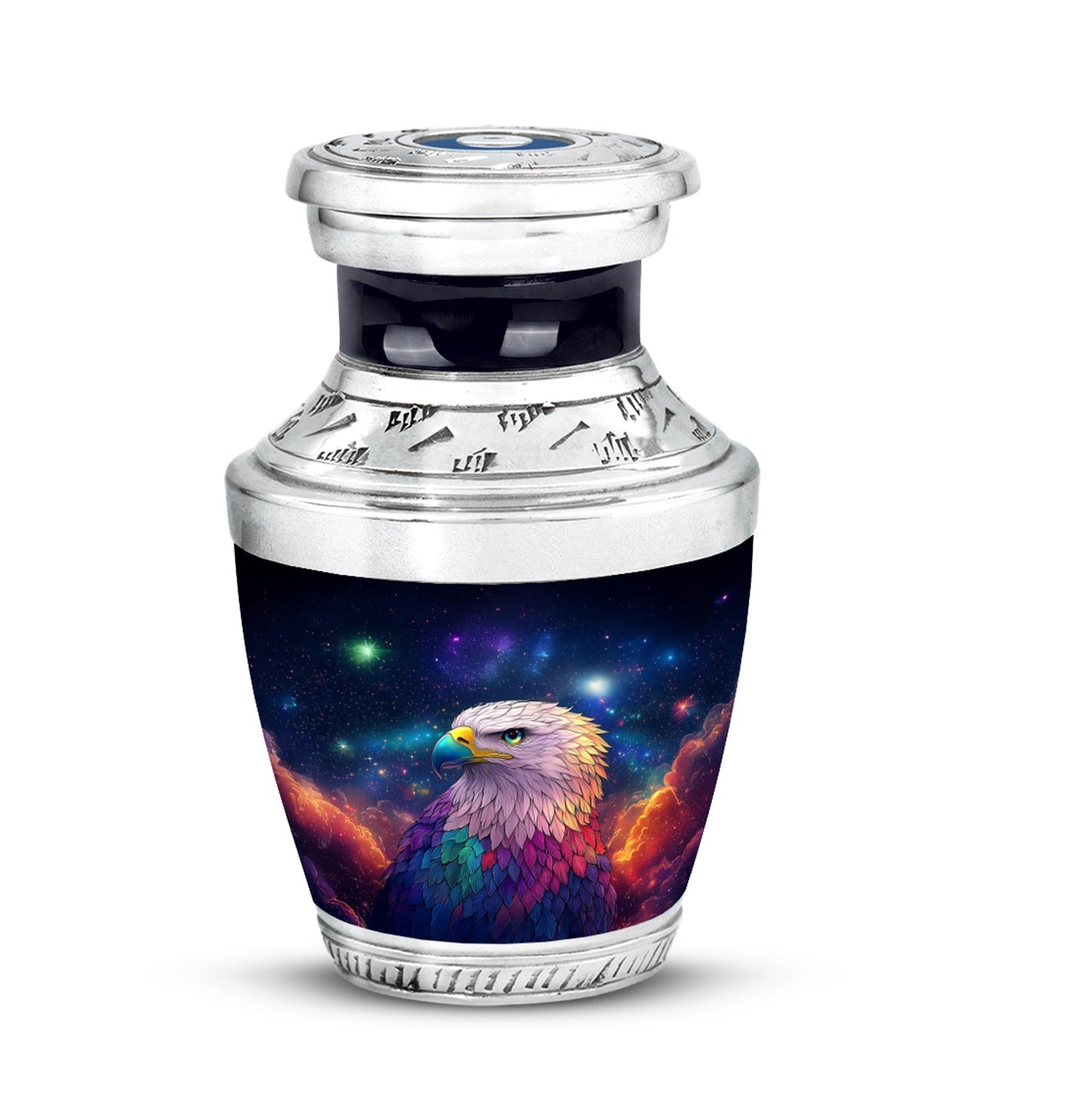 Personalized Refined Eagle Cremation Urns - Blue 10-inch, 200 cu in - Yatskia