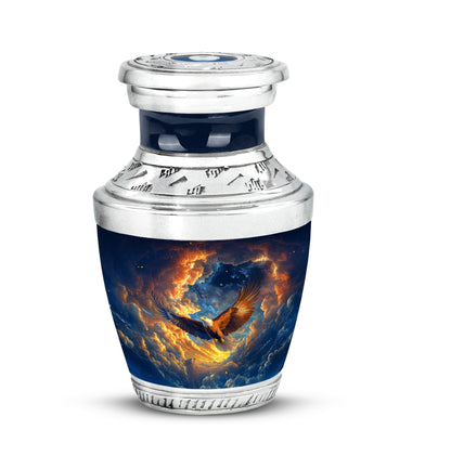 Blue Sacred Eagle Cremation Urns for Human Ashes - 10-inch, 200 cu in - Yatskia