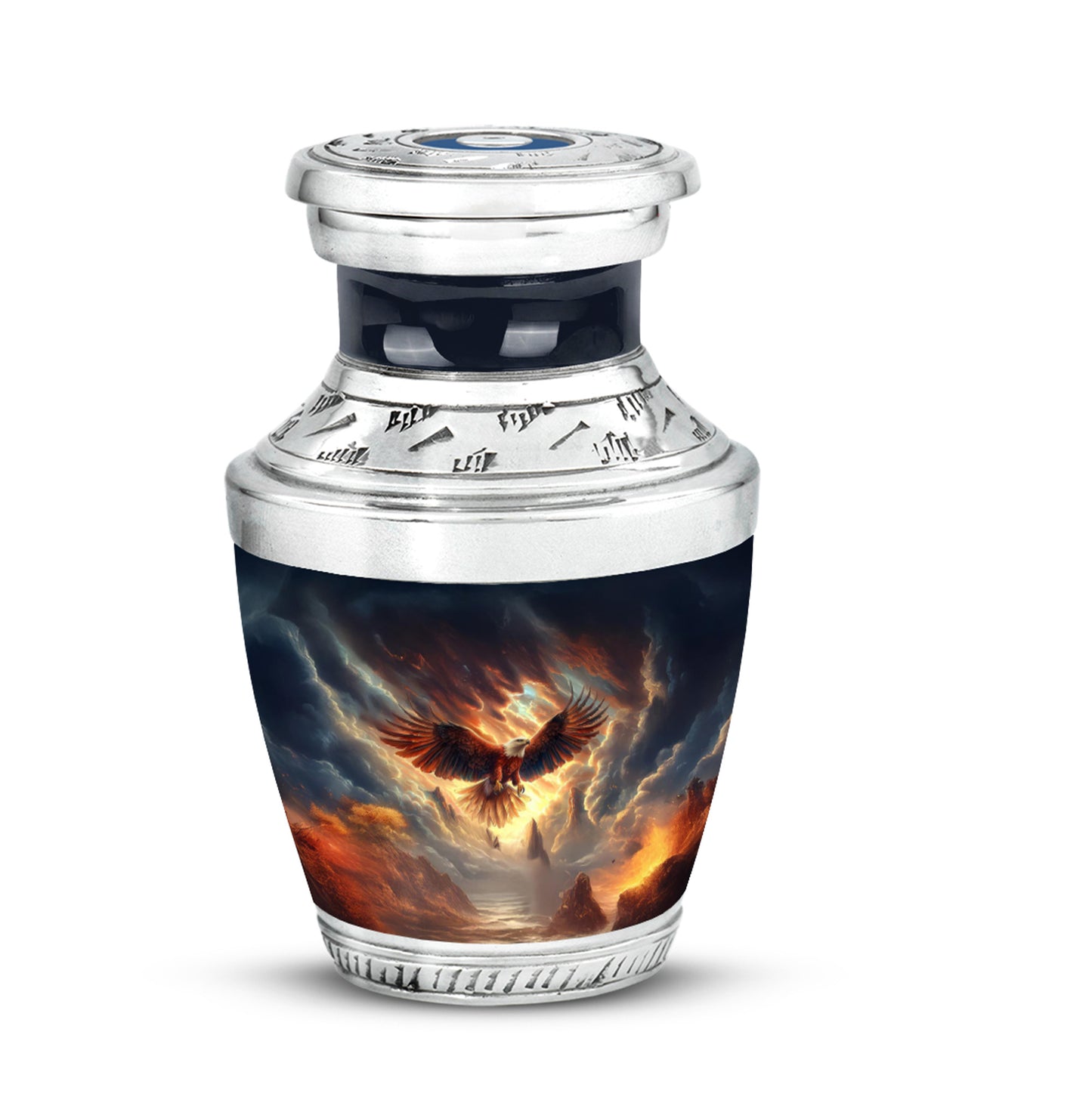 Resplendent Black Eagle Cremation Urn for Ashes - 10-inch, 200 cu in - Yatskia