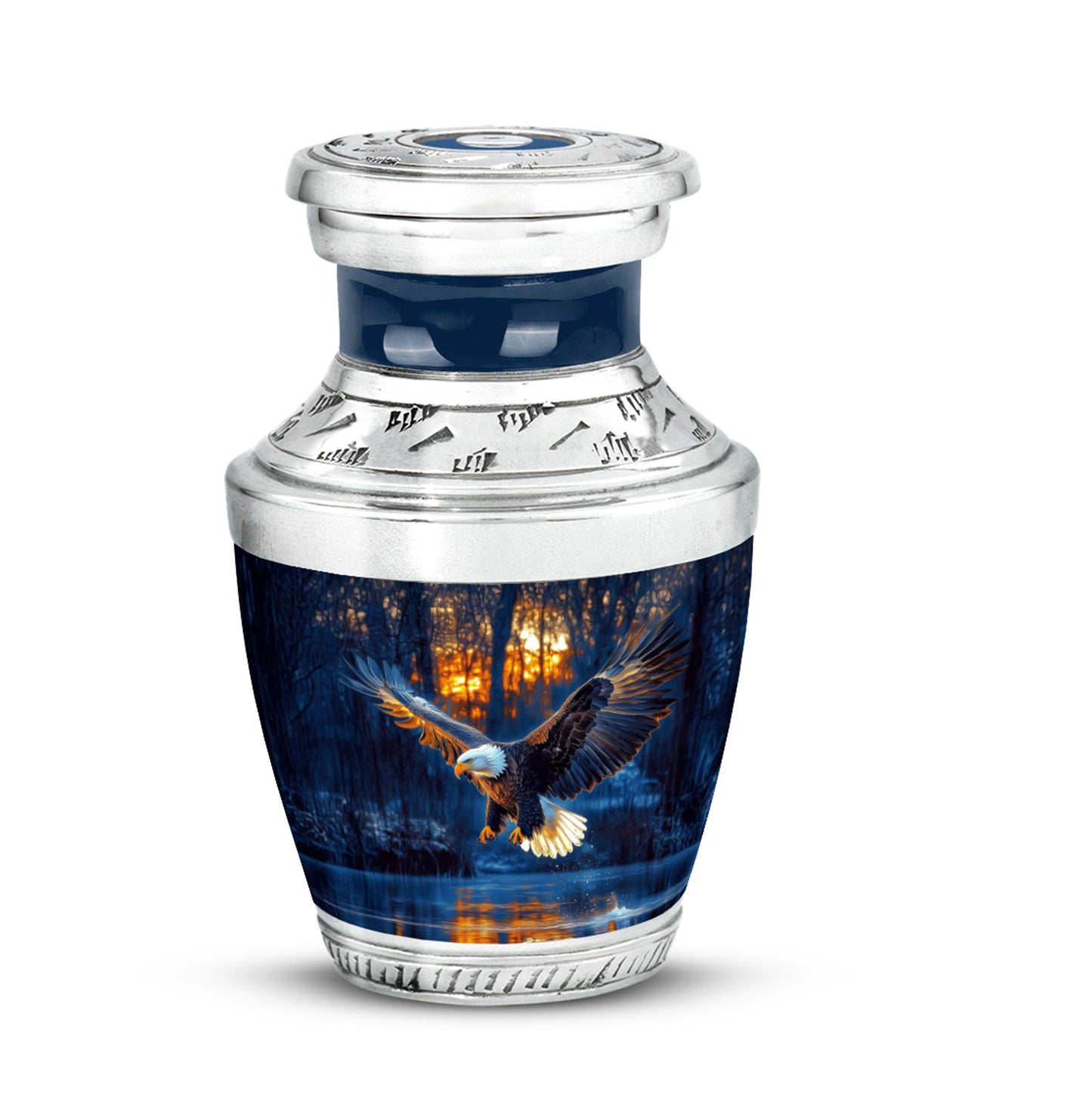 Personalized Eagle Cremation Urns - Wondrous Blue 10-inch, 200 cu in - Yatskia